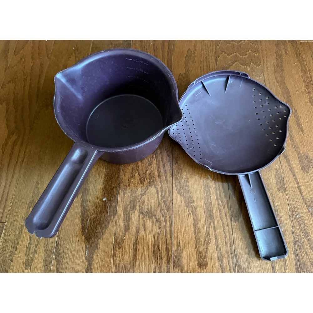Pampered Chef Small Micro Cooker Microwave Steamer 4 Cup 1 Quart Plum Purple - Picture 4 of 5
